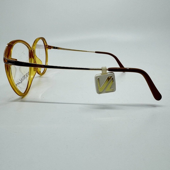 Vintage Vienna Line 1352-10 Yellow Brown Round Sunglasses Frames H9289 - Picture 2 of 7
